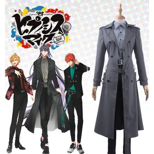 New Game Division Rap Battle Hypnosis Mic Matenrou Jinguji Jakurai New Cosplay Costume Men Leisure Outfit Uniform Gray Trench