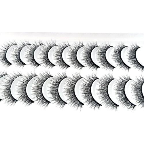 NEW 10 Pairs 3D Soft Mink Hair False Eyelashes Handmade Crisscross Wispy Fluffy Long Lashes Natural Eye Makeup Tools Eye Lashes