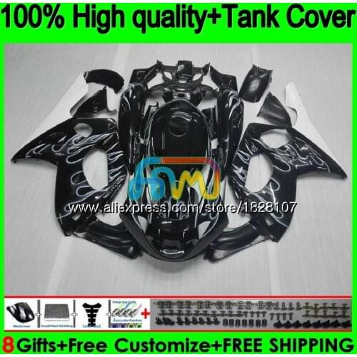 YZF600R For YAMAHA Thundercat 96 97 98 99 00 01 White flames 02 72BS.26 YZF-600R YZF 600R 1996 1997 1998 1999 2000 2001 Fairing