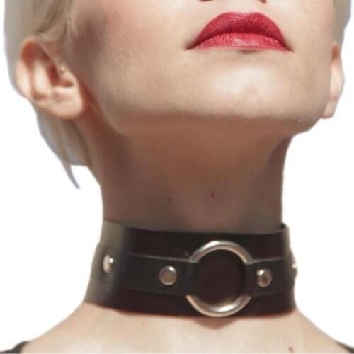 Sexy Harajuku Leather Collar for Sex Fetish BDSM Slave Neck Bondage Necklace Collar Erotic Sex Accessories Sex Toys for Women