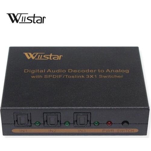 Wiistar 3 to 1 Way Optical TOSLINK Selector Splitter Box for Digital Audio decoder support AC3/DTS Free Shipping