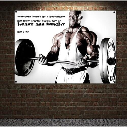 Heavy Ass Weight Man Muscular Body Poster Wall Hanging Workout Bodybuilding Banner Fitness Exercise Tapestry Painting Gym Decor