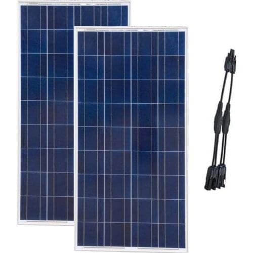 Waterproof Solar Panel Charger 12V 150W 2Pcs Solar Battery Charger 300W Y Connector Motorhome Caravan Yacht Boat RVCamping Car
