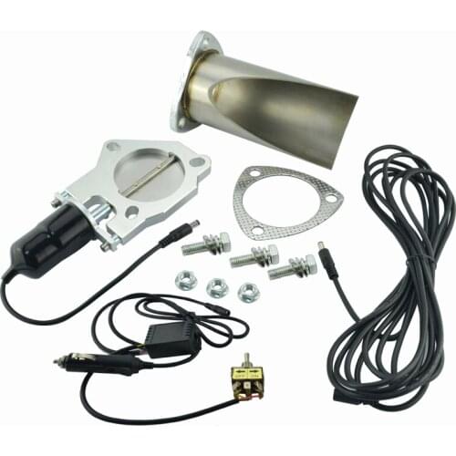SPEEDWOW 2.5 inch Electric Stainless Exhaust Cutout with Manually control With Be cut Pipe Exhaust Cut out Kit