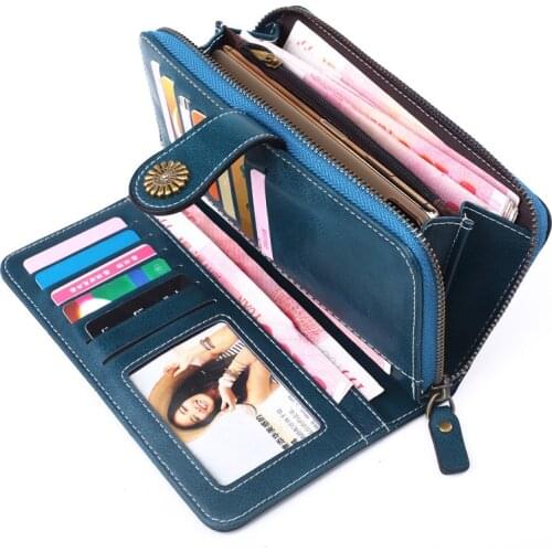 Women Wallet PU Leather Money Bag Clutch Leisure Purse Fashion Style Female Wallets Long Coin Purse Card Holders Carteras