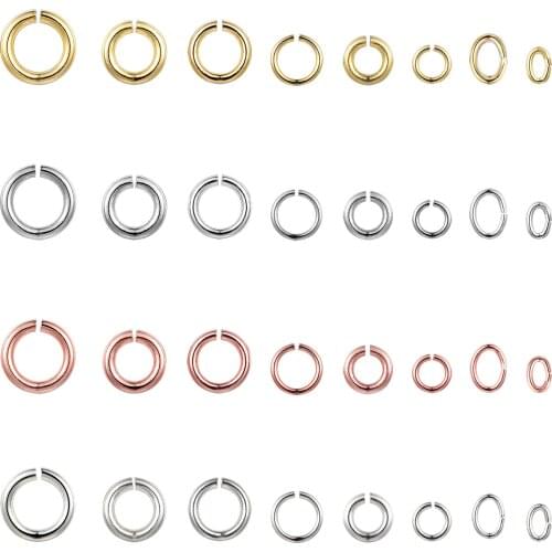 1 Pack/lot Copper Open Jump Rings Rose Gold Silver Color Split Rings Connectors for DIY Earrings Jewelry Making Findings