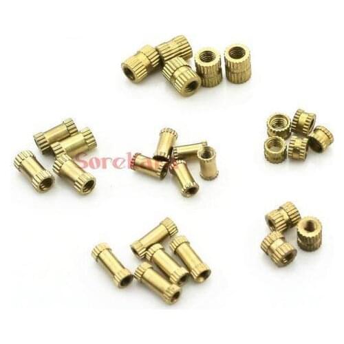 20PCS Sizes M2*0.4 M2.5*0.45 M3*0.5 Metric Brass Knurl Nuts Fastener