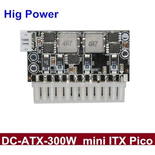 300W High Power 12V 6pin male input DC-ATX Peak PSU Pico ATX Switch Mining PSU 24pin MINI ITX DC ATX PC Power Supply CPU 4+4P