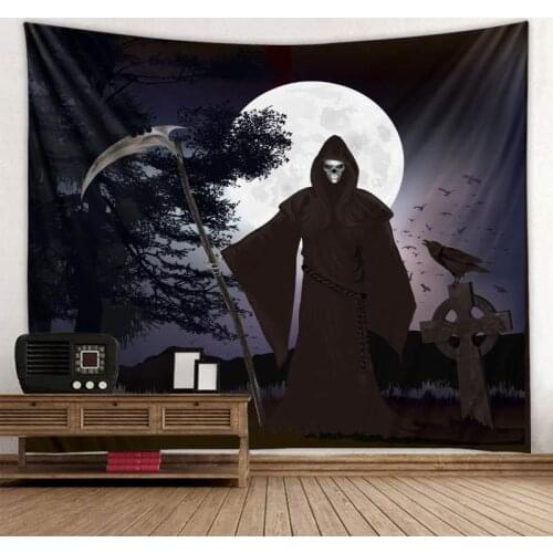 Skull 3D Printing Tapestrying Rectangular Home Decor Wall Hanging Halloween Party wall hanging style-2