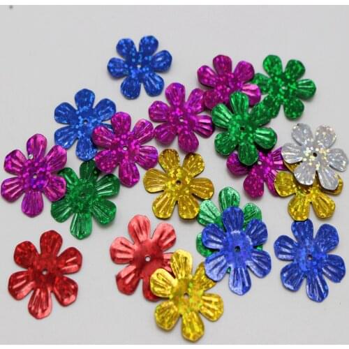 420 Mixed Color 24mm Large Flower Loose sequins Paillettes Hole Sewing Wedding