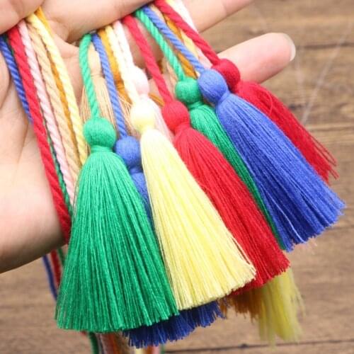 5PCS Cotton Multicolor Two Fringe Rope Tape Tassels Home Textile Curtain Clothing Pendant Crafts Material DIY Decoration Tassel