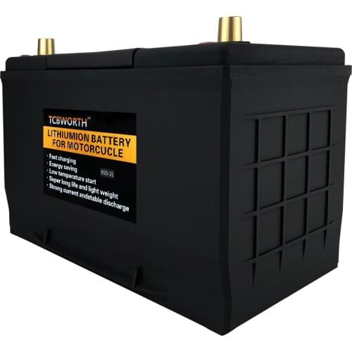 95D31L/R 12.8V 90AH CCA1600A High Power Jump Starter Motor Car LiFePO4 Battery With BMS Voltage Protection Lithium Iron Battery