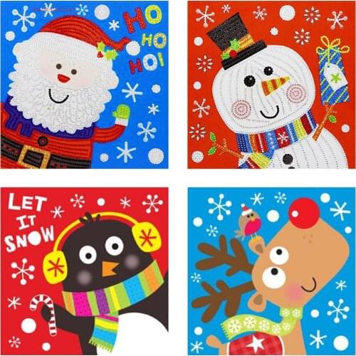 Full circle cartoon Christmas snowman diamond painting Christmas 5D DIY winter diamond embroidery cross stitch home decoration