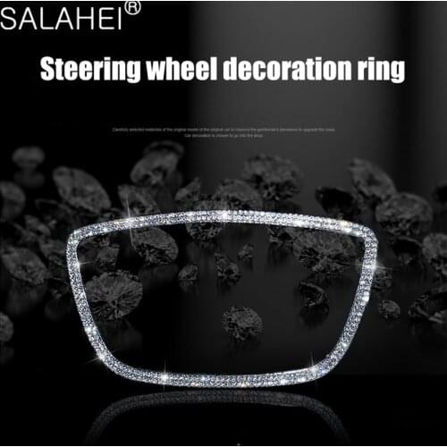 Car Steering Wheel Interior Styling For Audi A4L A6L A3 Q3 Q5 High Quality With Diamond Decoration Circle Stickers Accessories