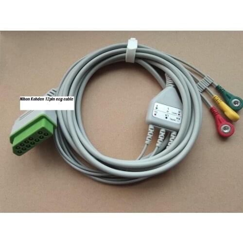 For NIHON KOHDEN for BSM-2301K one piece three lead ECG cable with leadwire IEC