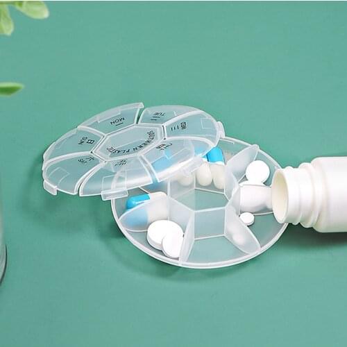 Home Portable Storage Travel Pill Box Holder 7 grids Weekly Medicine Storage Container Drug Tablet Dispenser Independent Lattice