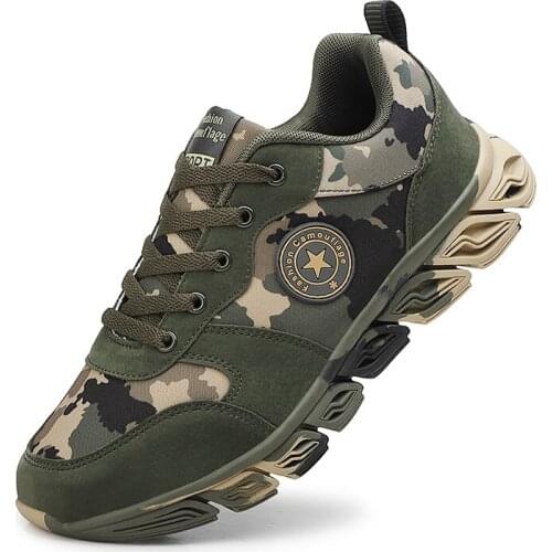 Breathable Sneakers for Men Outdoor Non-slip Mens Hiking Shoes Lace-up Low Cut Camouflage Woman Hiking Shoes Zapatos Hombre