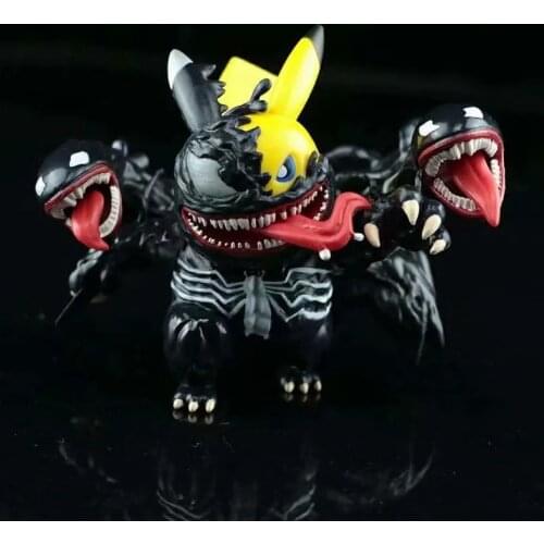 Pokemon Pikachu Cos Venom Carnage PVC Action Figure 100mm Pokemon Go Anime Game Figurine Diorama Toys