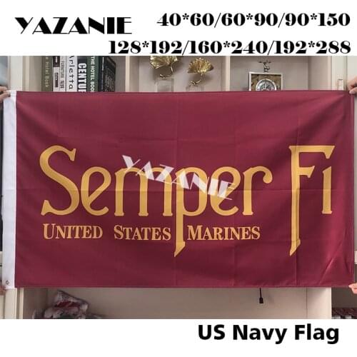 YAZANIE United States Semper Fi Marine Corps Flags and Banners USA American US Semper Fidelis Polyester Printed Flags