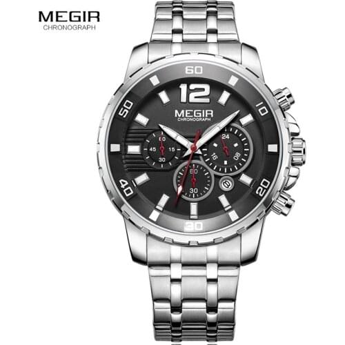 Business Chronograph Quartz Mens Watches Army Waterproof 24 Hour Dress Wrist Stopwatch Clock Man Relogios Masculino 242068G-1