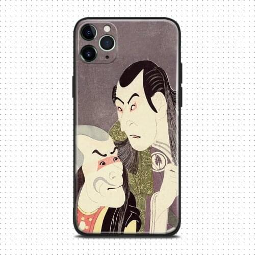 Oni kabuki painting japanses vintage art For iPhone se 6 6s 7 8 plus x xr xs 11 pro max soft silicone phone case cover shell