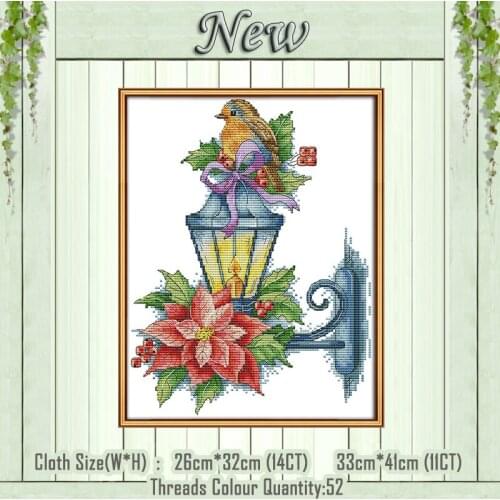The bird on the lamp animal painting counted printed on canvas DMC 14CT 11CT Chinese Cross Stitch Needlework Sets Embroidery kit
