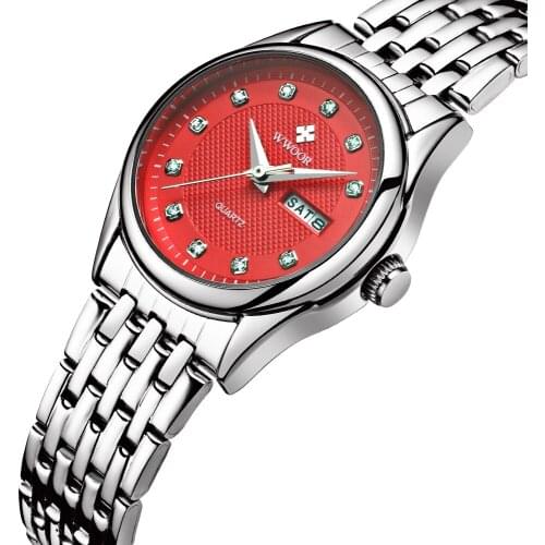 WWOOR 2017 New Women Watches Brand Luxury Waterproof Date Clock Ladies Quartz Sports Wrist Watch Women Silver Bracelet relogio