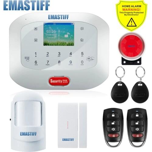 NEW upgrade Quad-band RFID G5A GSM PSTN SIM Home security Alarm system Menu screen LCD Keyboard alarm English/Spanish Voice