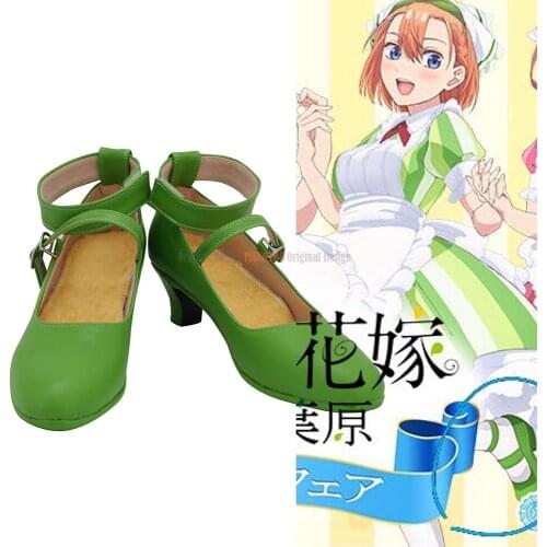 The Quintessential Quintuplets Yotsuba Nakano Cosplay Shoes Green Boots Custom Made Any Size