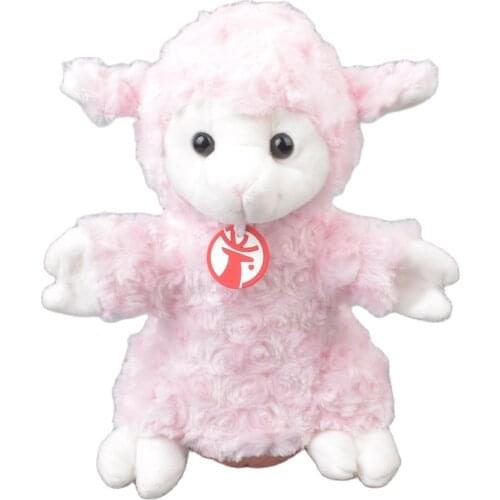 25cm Light Pink Color Sheep Stuffed Rose Plush Soft Doll Animals DevelopToy Girls Baby Kids Lamb Hands Puppets Birthday Gift