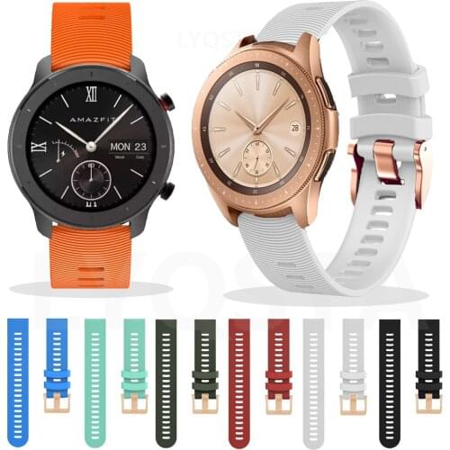 20mm Wristband for Samsung Galaxy Watch 3/41mm/42mm/active 2/Gear S2/Sport Silicone bracelet Huawei GTS 2/2E/GT 2 42mm straps