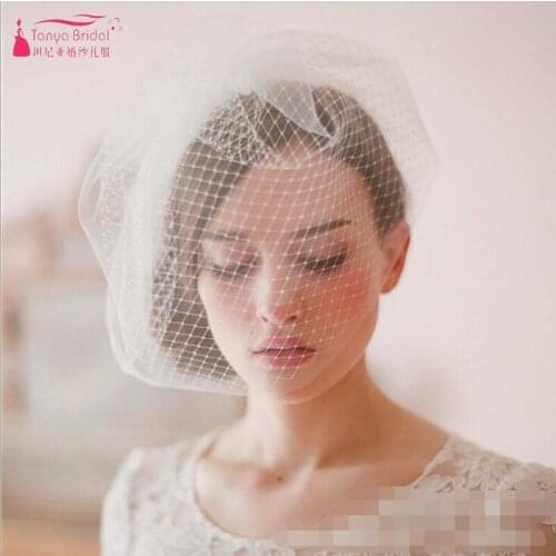 Covered Face Blusher Wedding Veils Vintage Elegant Charming bridal Wedding Accessories ZV011