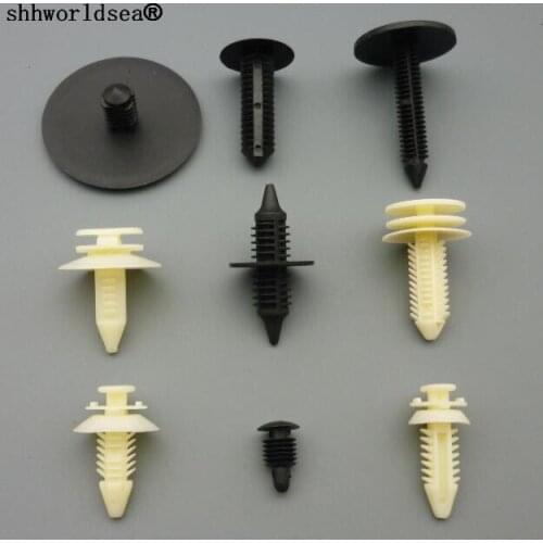 Shhworldsea 100pcs Auto Fastener Nylon Car Clips Fender Bumper Shield Retainer Plastic Rivet Automobile