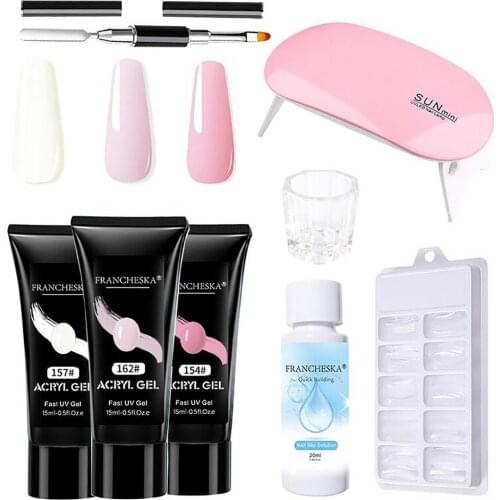 Nail Gel Kit Uv Led Lamp Gel Polish Set All For Manicure Nails Art Nail Gel For Extension Tool Kit Professional Set