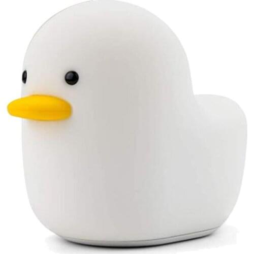 LED Night Light,Smart Bedside Night Lamp With Touch-Sensor Timer,Silicone Rechargeable Duck Night Lights With Warm Light