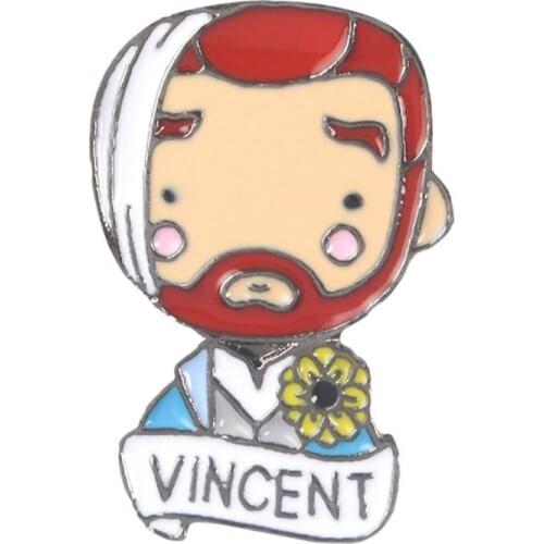 Creative Badge Figure Rock Vincent Human US Famous Artist Fashion Badge Backpack Jacket Clothes Brooch Pins Icons Casual C1FE