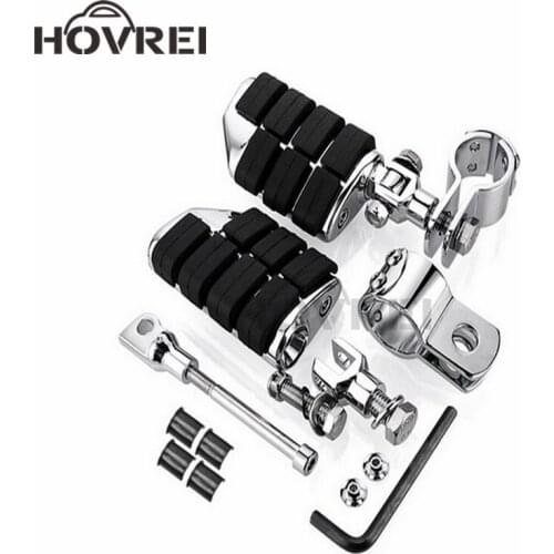 Universal chrome 32mm (1-1/4")(1.25") 360 degree Adjustable Pedals Foot Pegs Foot Rests For Harley Touring Honda Yamaha Suzuki