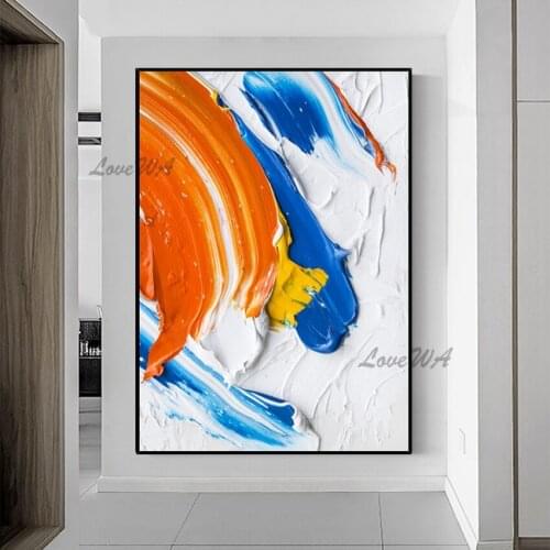 Brightly Colored Custom Abstract Oil Painting New Arrival Large Handmade Wall Art Hangs Paintings On The Living Room No Framed