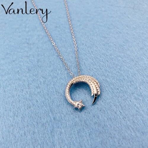 Bohemian Vintage Long Zircon Moon Necklaces For Women Charm Choker Necklace Boho Jewelry New Christmas Gifts