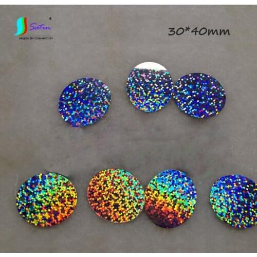 500G Belly Dance Dress Decorate Sew Big Size 30*40mm Holographic Silver 1-hole Oval Sequin A0240L