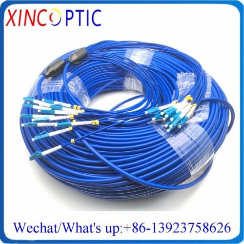 150Mtrs 12Core Singlemode CRIP Armored Patch Cord 12C 150M SM PVC Blue Jacket SC LC FC ST 12Fiber Optical Jumper Cable Connector