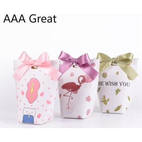 50Pcs/Lot Kraft Paper Bags Candy Box Christmas Bags Printed Paper Boxes Paper Wedding Birthday Packaging Chocolate Cake Festive