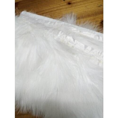 Free shipping wholesale 1 m high quality natural white Turkey fluff feathers Ribbon decorative 3-4inch/8-9cm Width