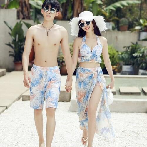 Bikinis 2020 Woman Swimsuit Swimming Suit For Women Beach Female Split Swimwear Three Piece Skirt Covering Couple