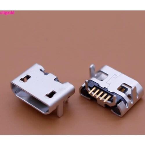 Clgxdd 500PCS Micro USB Data Type B Female 4Legs 5Pin SMT SMD Socket DIP Soldering Connector Jack Plug Flat Nouth Hot Sales