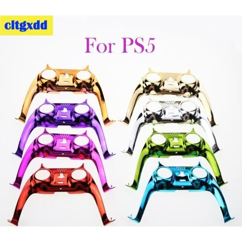 Cltgxdd 10pcs Controller Handle Front Middle Housing Shell for Sony PS5 Gamepad Decorative Strip Skin Case Cover Face-plate
