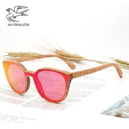 Zebra wooden retro style sunglasses mens flat box box ladies UV400 sunglasses Oculos Gafas holiday gifts travel glasses