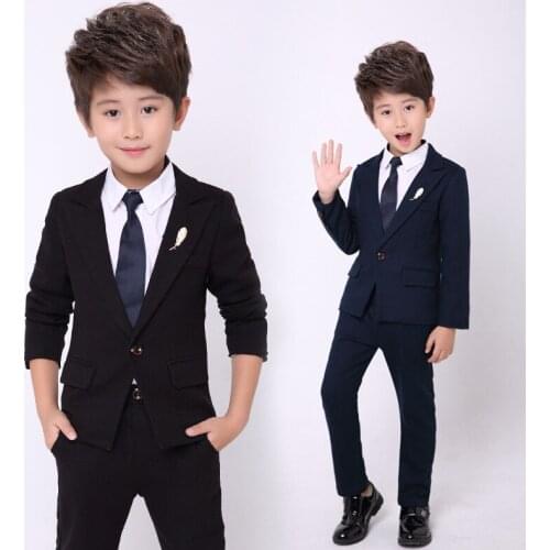 Children Formal Wedding Suit Sets Flower Boys Blazer Pants 2PCS Clothing Sets Kids Prom Dress Tuxedo Costume Boys Blazer Outfit