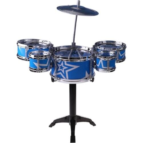 Children’s Mini Jazz Drum Set Kids Musical Educational Instrument Toy with Stick Q0KB