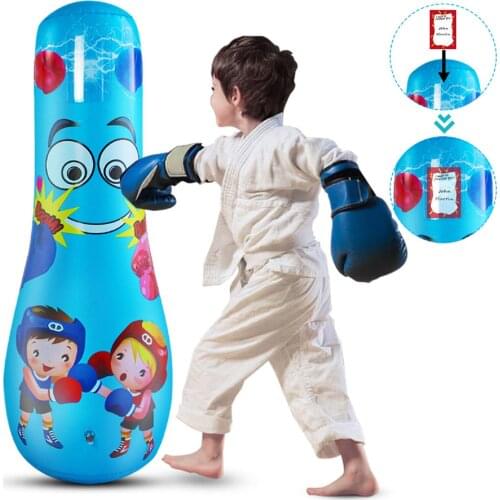 Kids Inflatable Punching Bag Free Standing Boxing Punching Bag Children Inflatable Boxing Post Safety For Exercise Stress Relief